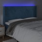 vidaXL LED Kopfteil Dunkelblau 183x16x118/128 cm Samt