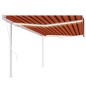 Automatische Markise mit LED & Windsensor 5x3,5 m Orange Braun Automatische Markise mit LED & Windsensor 5x3,5 m Orange Braun