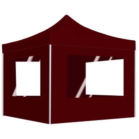 vidaXL Profi-Partyzelt Faltbar mit Wänden Aluminium 2×2m Bordeauxrot