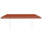 Automatische Markise mit LED & Windsensor 5x3,5 m Orange Braun Automatische Markise mit LED & Windsensor 5x3,5 m Orange Braun