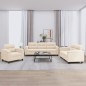 vidaXL 3-tlg. Sofagarnitur mit Kissen Beige Mikrofasergewebe vidaXL 3-tlg. Sofagarnitur mit Kissen Beige Mikrofasergewebe