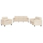 vidaXL 3-tlg. Sofagarnitur mit Kissen Beige Mikrofasergewebe vidaXL 3-tlg. Sofagarnitur mit Kissen Beige Mikrofasergewebe