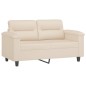 vidaXL 2-tlg. Sofagarnitur mit Kissen Beige Mikrofasergewebe vidaXL 2-tlg. Sofagarnitur mit Kissen Beige Mikrofasergewebe