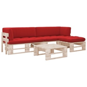 vidaXL 4-tlg. Paletten-Lounge-Set mit Kissen Imprägniertes Kiefernholz