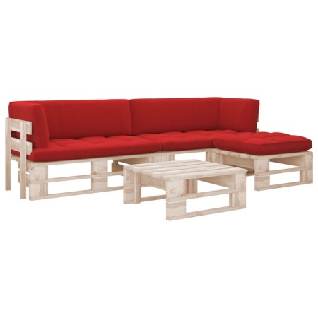 vidaXL 4-tlg. Paletten-Lounge-Set mit Kissen Imprägniertes Kiefernholz