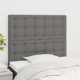 vidaXL Kopfteile 2 Stk. Dunkelgrau 90x5x78/88 cm Stoff