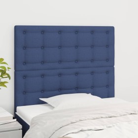 vidaXL Kopfteile 2 Stk. Blau 90x5x78/88 cm Stoff