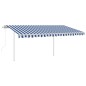 Automatische Markise mit LED & Windsensor 4,5x3,5 m Blau Weiß Automatische Markise mit LED & Windsensor 4,5x3,5 m Blau Weiß
