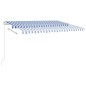 Automatische Markise mit LED & Windsensor 4,5x3,5 m Blau Weiß Automatische Markise mit LED & Windsensor 4,5x3,5 m Blau Weiß