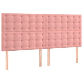 vidaXL Kopfteile 4 Stk. Rosa 90x5x78/88 cm Samt