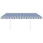 Automatische Markise mit LED & Windsensor 4,5x3,5 m Blau Weiß Automatische Markise mit LED & Windsensor 4,5x3,5 m Blau Weiß