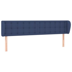 vidaXL Kopfteil mit Ohren Blau 183x23x78/88 cm Stoff