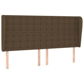 vidaXL Kopfteil mit Ohren Dunkelbraun 203x23x118/128 cm Stoff