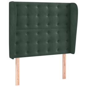 vidaXL Kopfteil mit Ohren Dunkelgrün 93x23x118/128 cm Samt