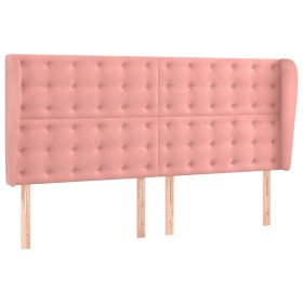 vidaXL Kopfteil mit Ohren Rosa 183x23x118/128 cm Samt