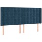 vidaXL Kopfteil mit Ohren Dunkelblau 183x16x118/128 cm Samt
