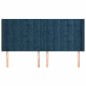 vidaXL Kopfteil mit Ohren Dunkelblau 183x16x118/128 cm Samt