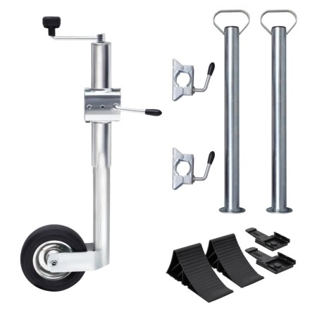 vidaXL Stützrad 60 mm mit 2 Stützrohren und 3 Klemmen