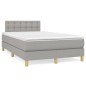 vidaXL Boxspringbett mit Matratze & LED Hellgrau 120x190 cm Stoff vidaXL Boxspringbett mit Matratze & LED Hellgrau 120x190 cm Stoff