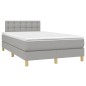vidaXL Boxspringbett mit Matratze & LED Hellgrau 120x190 cm Stoff vidaXL Boxspringbett mit Matratze & LED Hellgrau 120x190 cm Stoff