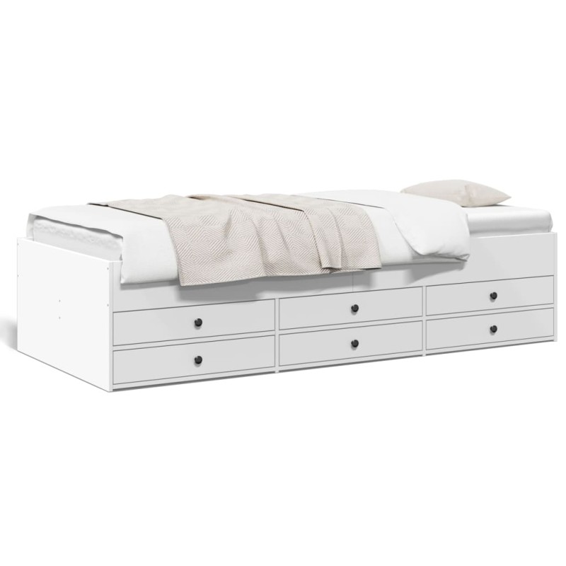 vidaXL Tagesbett mit Schubladen Weiß 75x190 cm Holzwerkstoff vidaXL Tagesbett mit Schubladen Weiß 75x190 cm Holzwerkstoff