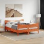 vidaXL Massivholzbett ohne Matratze Wachsbraun 140x190 cm Kiefernholz vidaXL Massivholzbett ohne Matratze Wachsbraun 140x190 cm Kiefernholz