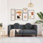 vidaXL Sofa mit Kissen 2-Sitzer Dunkelgrau Samt vidaXL Sofa mit Kissen 2-Sitzer Dunkelgrau Samt