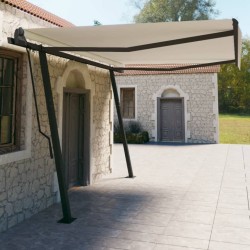 Gelenkarmmarkise Automatisch mit Pfosten 4,5x3 m Cremeweiß