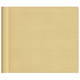 vidaXL Balkon-Sichtschutz Sandfarben 90x400 cm 100% Polyester-Oxford