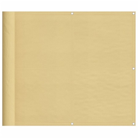 vidaXL Balkon-Sichtschutz Sandfarben 90x400 cm 100% Polyester-Oxford