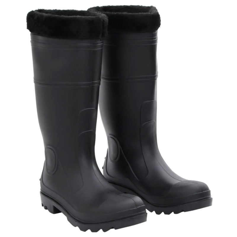vidaXL Gummistiefel mit Herausnehmbarem Innenfutter Schwarz Gr. 42 PVC vidaXL Gummistiefel mit Herausnehmbarem Innenfutter Schwarz Gr. 42 PVC