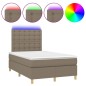 vidaXL Boxspringbett mit Matratze & LED Taupe 120x190 cm Stoff vidaXL Boxspringbett mit Matratze & LED Taupe 120x190 cm Stoff