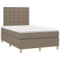 vidaXL Boxspringbett mit Matratze & LED Taupe 120x190 cm Stoff vidaXL Boxspringbett mit Matratze & LED Taupe 120x190 cm Stoff