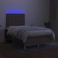 vidaXL Boxspringbett mit Matratze & LED Taupe 120x190 cm Stoff vidaXL Boxspringbett mit Matratze & LED Taupe 120x190 cm Stoff