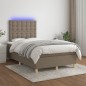 vidaXL Boxspringbett mit Matratze & LED Taupe 120x190 cm Stoff vidaXL Boxspringbett mit Matratze & LED Taupe 120x190 cm Stoff