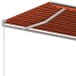 Gelenkarmmarkise Automatisch mit Pfosten 4,5x3 m Orange Braun Gelenkarmmarkise Automatisch mit Pfosten 4,5x3 m Orange Braun