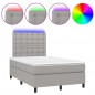 vidaXL Boxspringbett mit Matratze & LED Hellgrau 120x190 cm Stoff vidaXL Boxspringbett mit Matratze & LED Hellgrau 120x190 cm Stoff