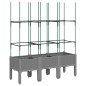vidaXL Pflanzkübel mit Rankgitter Hellgrau 120x40x142,5 cm PP vidaXL Pflanzkübel mit Rankgitter Hellgrau 120x40x142,5 cm PP