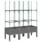 vidaXL Pflanzkübel mit Rankgitter Hellgrau 120x40x142,5 cm PP vidaXL Pflanzkübel mit Rankgitter Hellgrau 120x40x142,5 cm PP