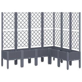vidaXL Pflanzkübel mit Rankgitter Grau 160x120x142 cm PP