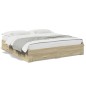 vidaXL Bettgestell mit Schubladen Sonoma-Eiche 200x200cm Holzwerkstoff vidaXL Bettgestell mit Schubladen Sonoma-Eiche 200x200cm Holzwerkstoff