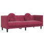 vidaXL Sofa mit Kissen 3-Sitzer Weinrot Samt vidaXL Sofa mit Kissen 3-Sitzer Weinrot Samt