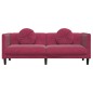 vidaXL Sofa mit Kissen 3-Sitzer Weinrot Samt vidaXL Sofa mit Kissen 3-Sitzer Weinrot Samt