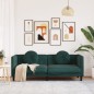 vidaXL Sofa mit Kissen 3-Sitzer Dunkelgrün Samt vidaXL Sofa mit Kissen 3-Sitzer Dunkelgrün Samt