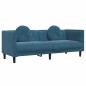 vidaXL Sofa mit Kissen 3-Sitzer Blau Samt vidaXL Sofa mit Kissen 3-Sitzer Blau Samt