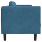 vidaXL Sofa mit Kissen 3-Sitzer Blau Samt vidaXL Sofa mit Kissen 3-Sitzer Blau Samt