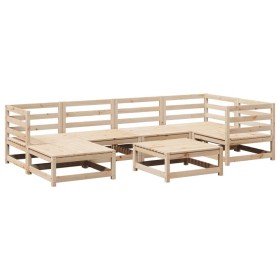 vidaXL 7-tlg. Garten-Sofagarnitur Massivholz Kiefer