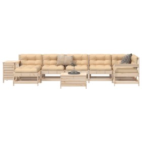 vidaXL 9-tlg. Garten-Sofagarnitur Massivholz Kiefer