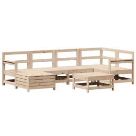 vidaXL 7-tlg. Garten-Sofagarnitur Massivholz Kiefer