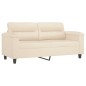 vidaXL 2-Sitzer-Sofa mit Kissen Beige 140 cm Mikrofasergewebe vidaXL 2-Sitzer-Sofa mit Kissen Beige 140 cm Mikrofasergewebe